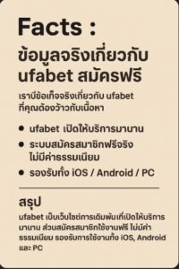 ufabet สมัครฟรี